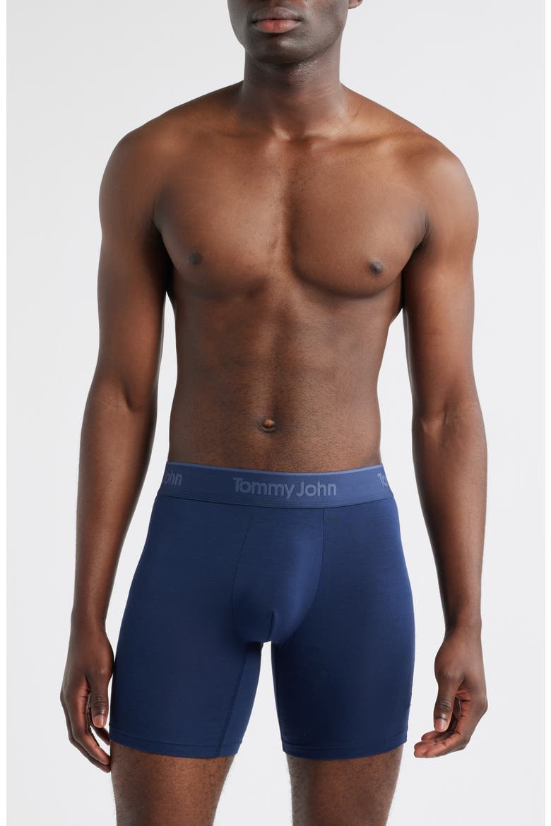 3-Pack Second Skin 6-Inch Stretch Modal Boxer Briefs, Alternate, color, DRESS BLUES/ BLUE QUARTZ/CANAL