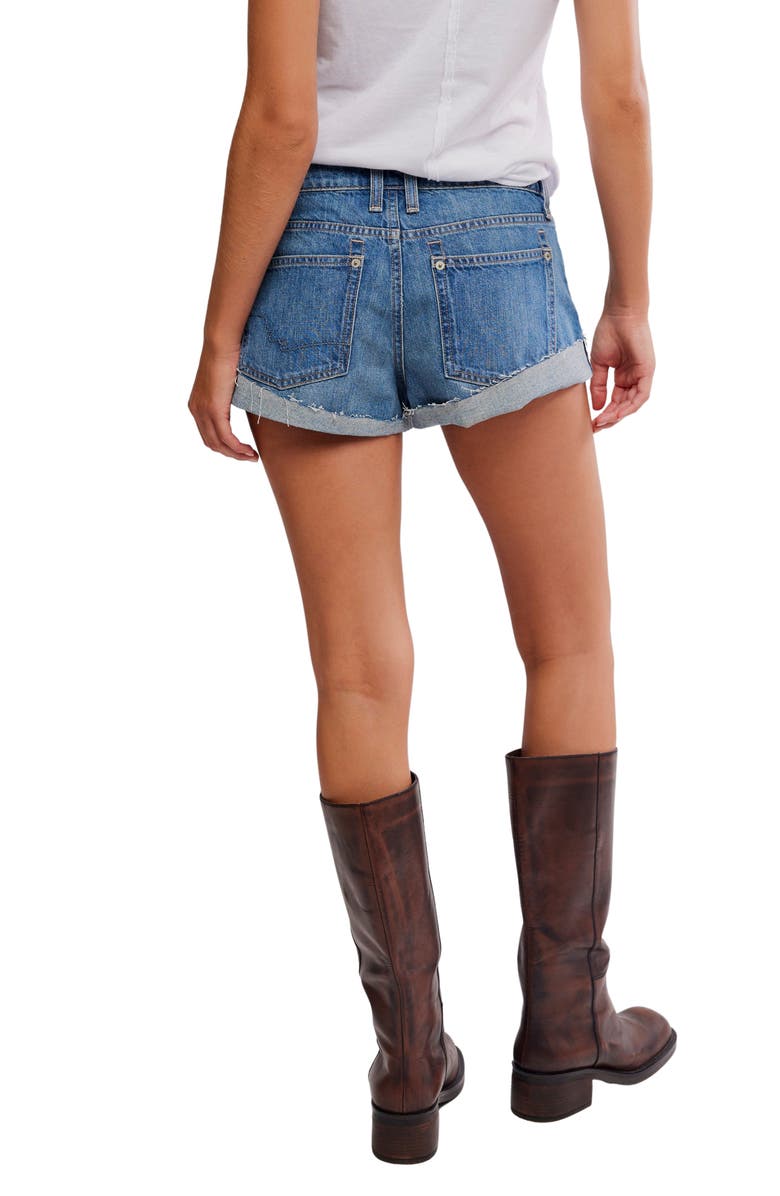 Free People Cuffed Low Rise Denim Shorts, Alternate, color, 