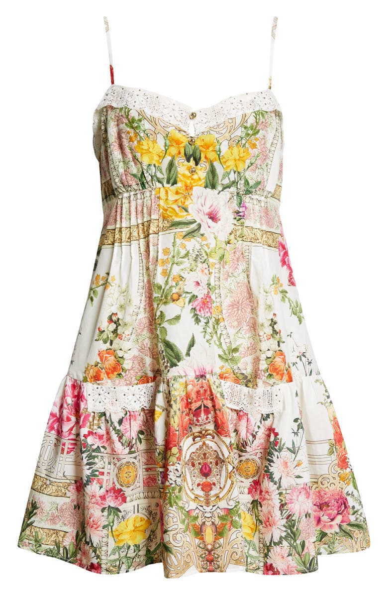 Camilla Egyptian Rose Print Pintuck Cotton & Silk Mindress, Alternate, color,