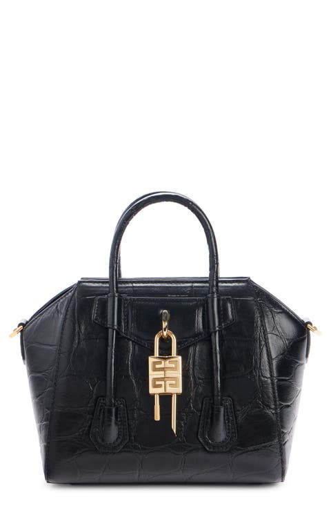 Mini Antigona Lock Leather Satchel