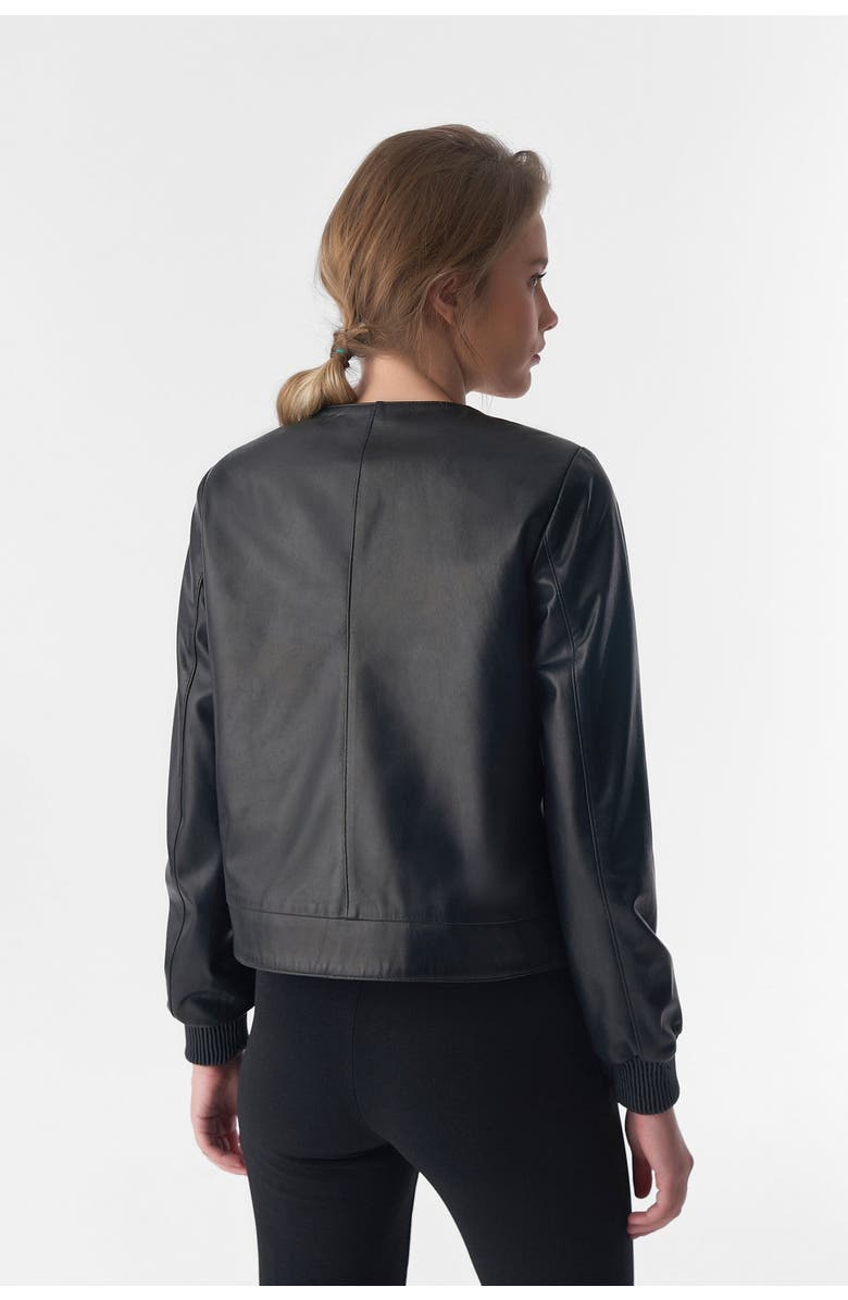 FURNIQ UK LLC Beatrice Leather Jacket, Alternate, color, Black