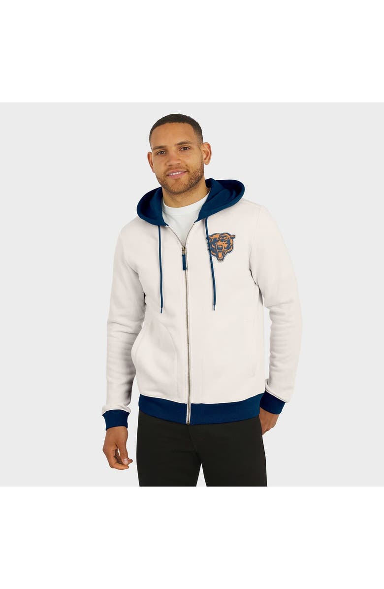Darius Rucker Collection by Fanatics Men's Darius Rucker Collection by Fanatics Cream Chicago Bears Distressed Graphics Full-Zip Hoodie, Alternate, color, Cream