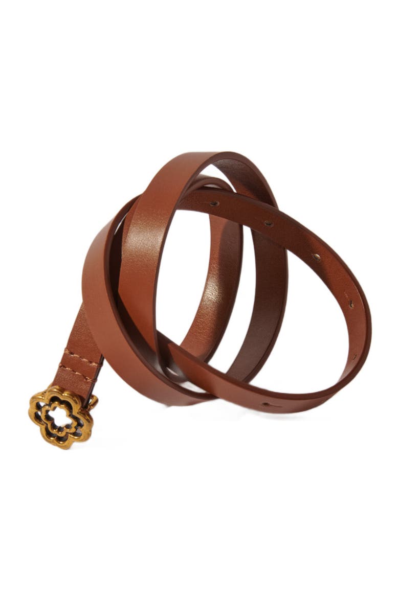 Slim Clover belt, Alternate, color, Camel