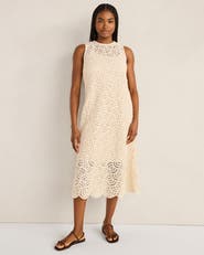 Haven Well Within Cotton Crochet Scalloped Midi Dress
