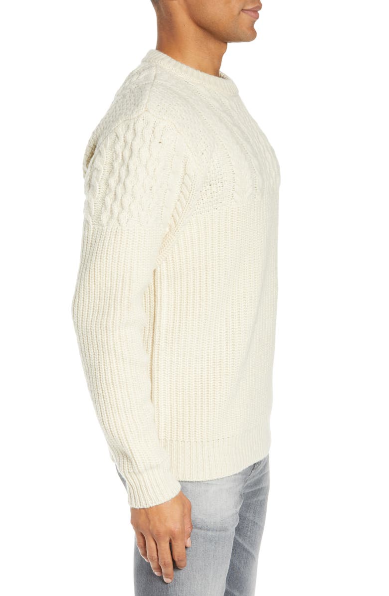 Schott NYC Half Cable Crewneck Sweater, Alternate, color, 