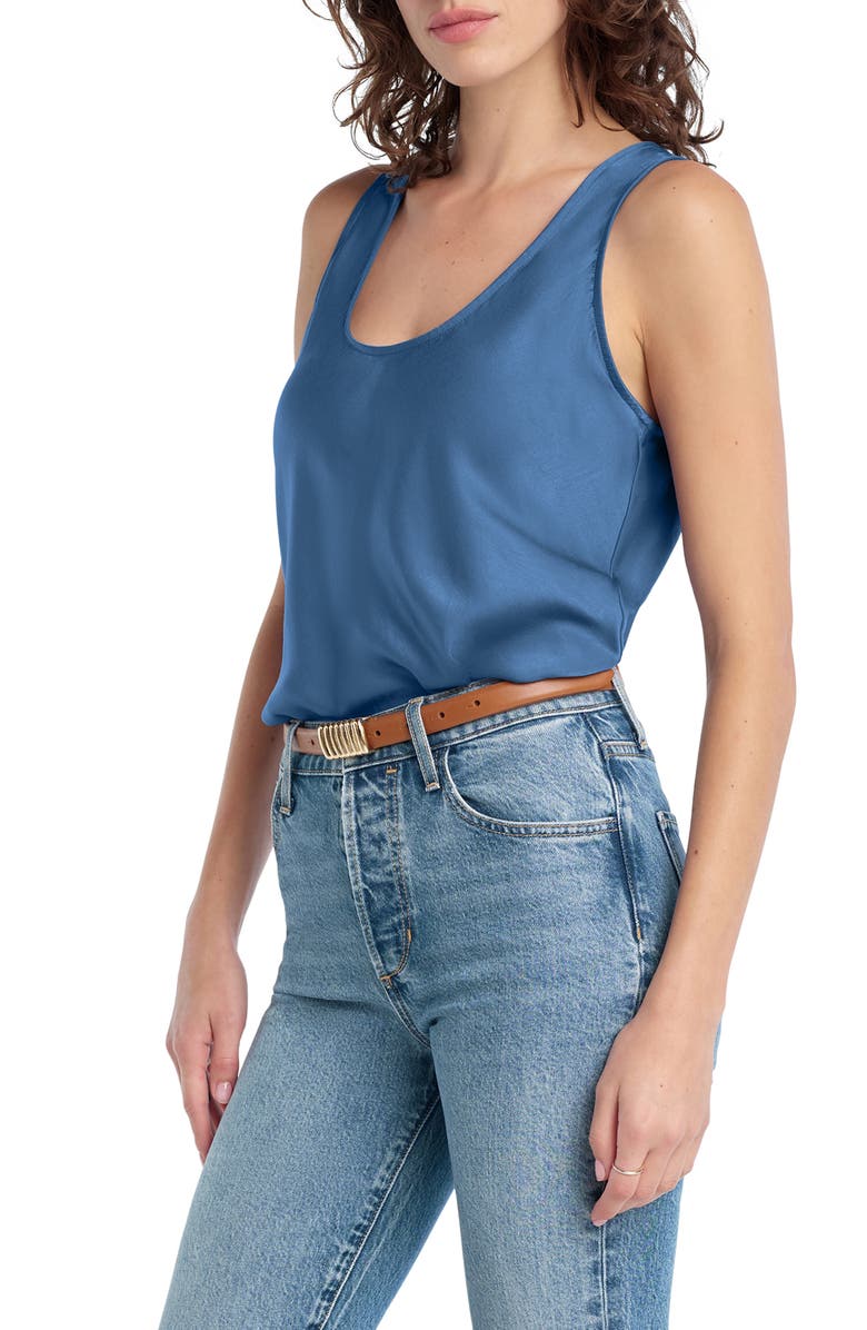Favorite Daughter Clean Cut Satin Tank, Alternate, color, River Blue