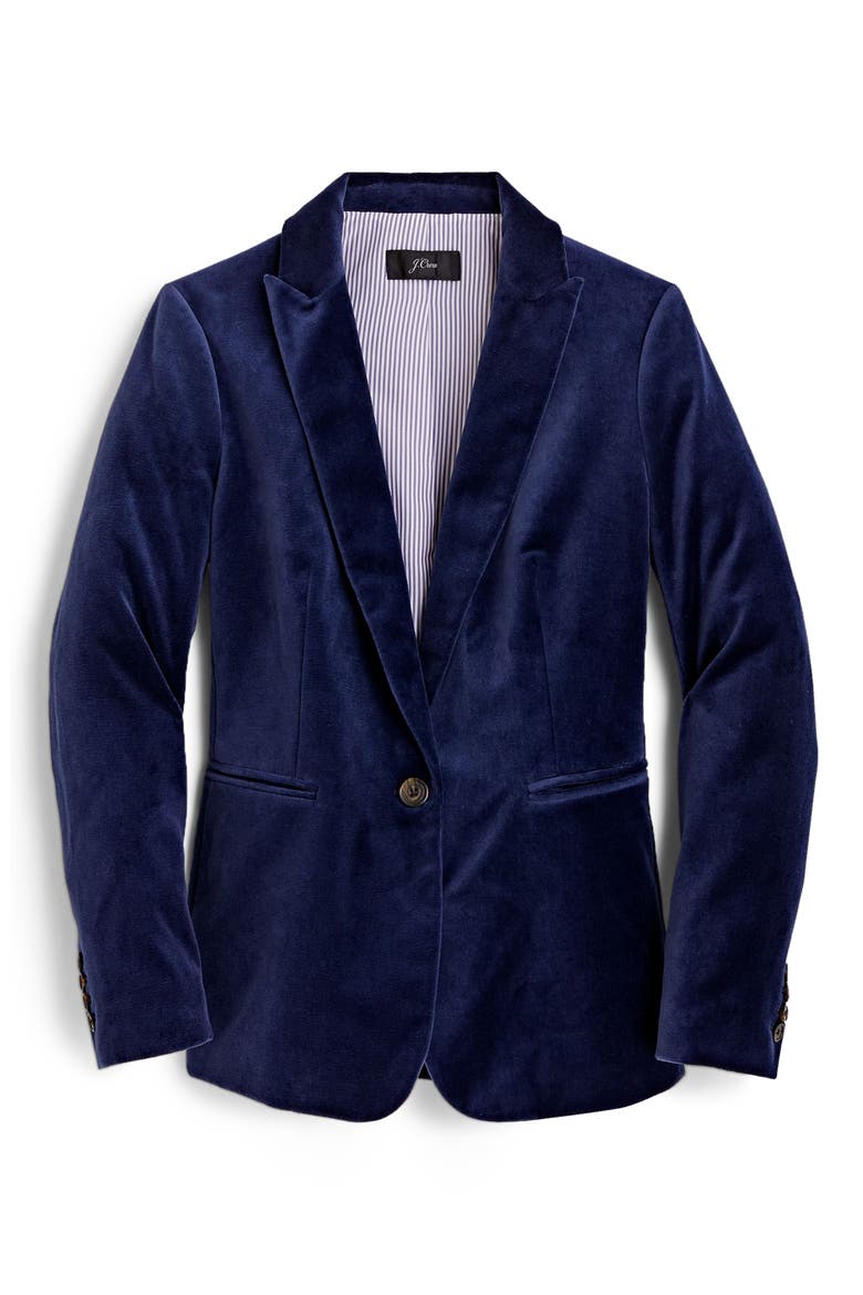 Parke Velvet Blazer, Main, color, NAVY