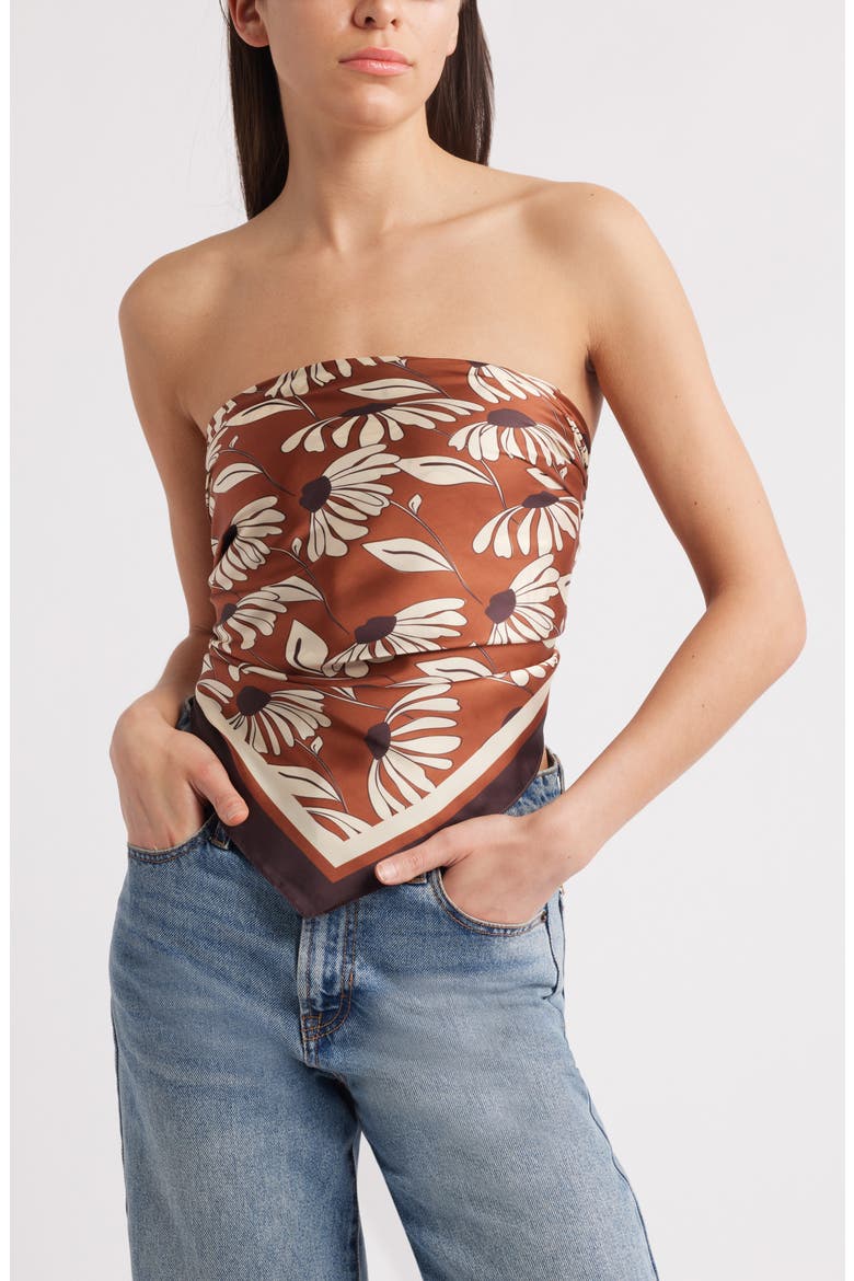 Square Satin Scarf, Main, color, RUST CONEFLOWER