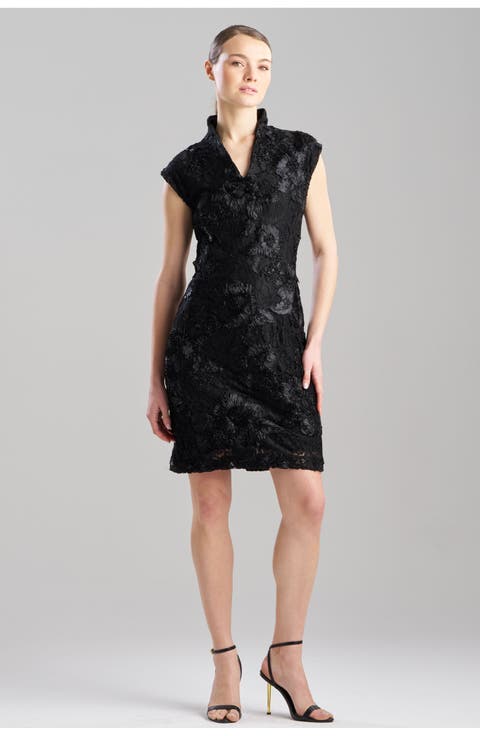 3D Lace Halter Neck Fit & Flare Dress