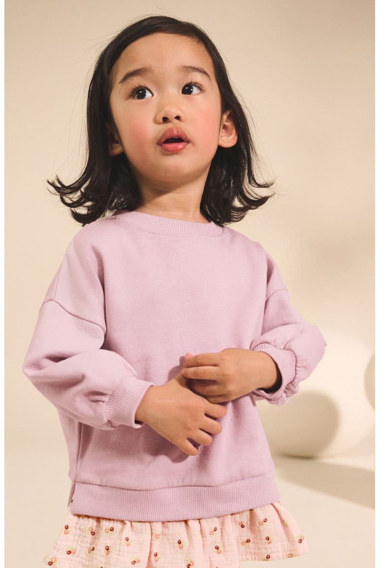 Kids' Long Sleeve Cotton Peplum T-Shirt & Leggings Set, Alternate, color, PINK