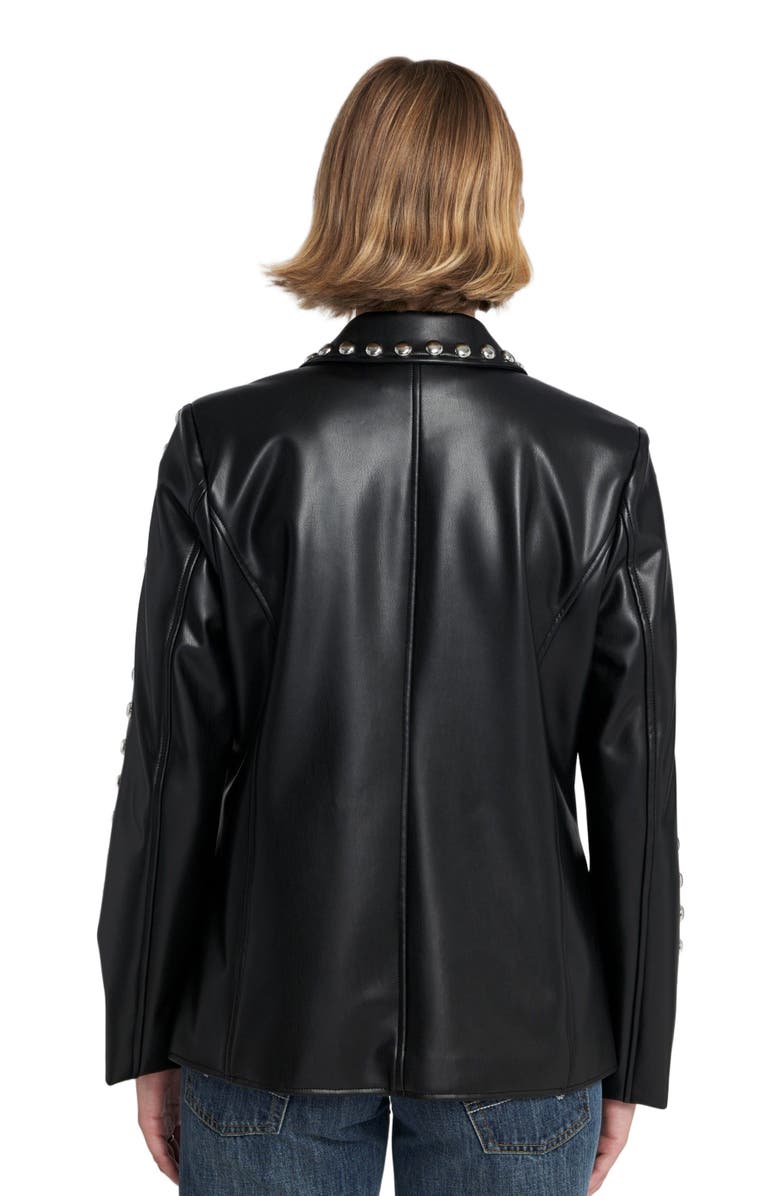 ELLE Collection Studded Faux Leather Blazer, Alternate, color, Black