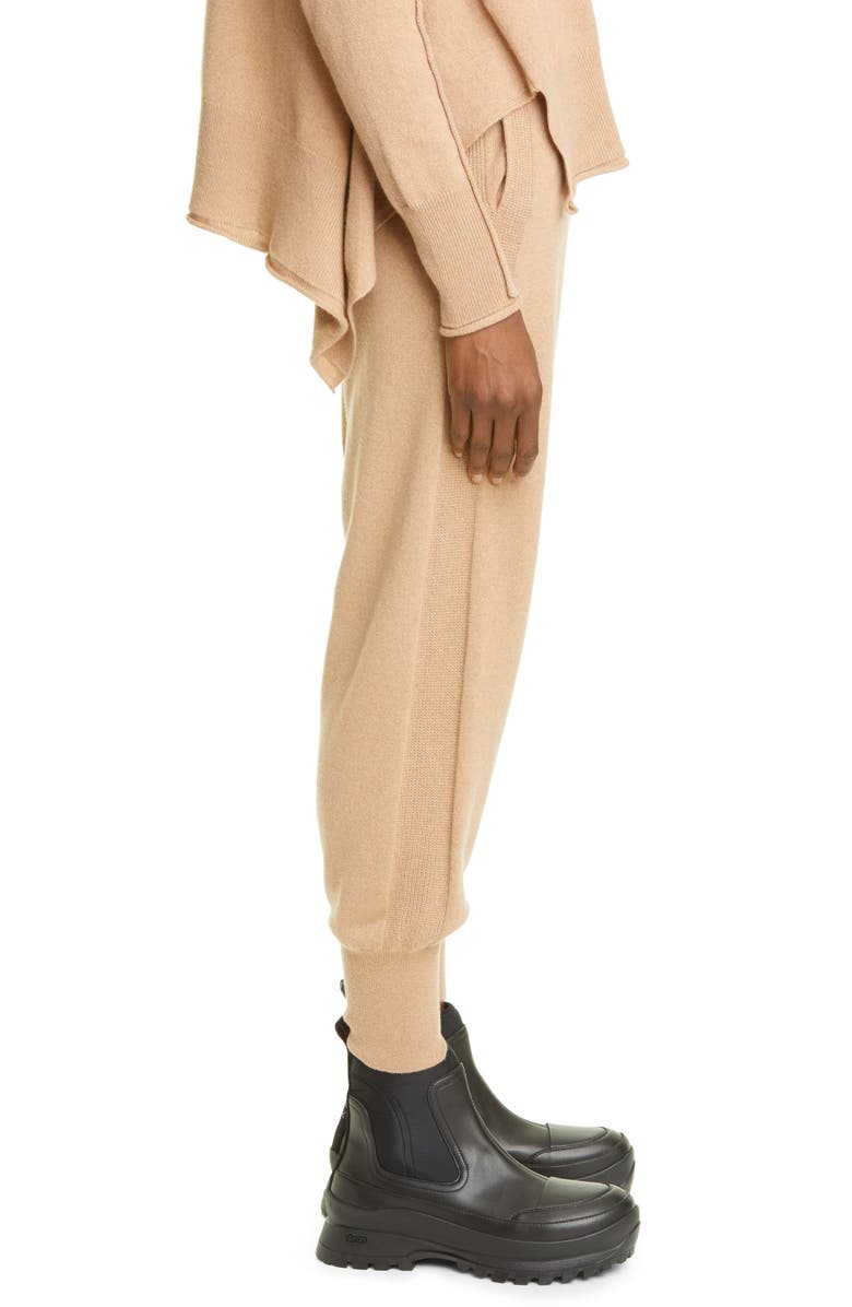 Stella McCartney Cashmere & Wool Sweater Joggers, Alternate, color, Camel
