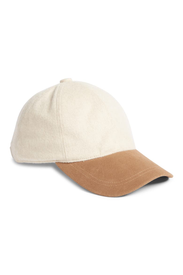 Wool & Cashmere Adjustable Baseball Cap, Main, color, CREAM