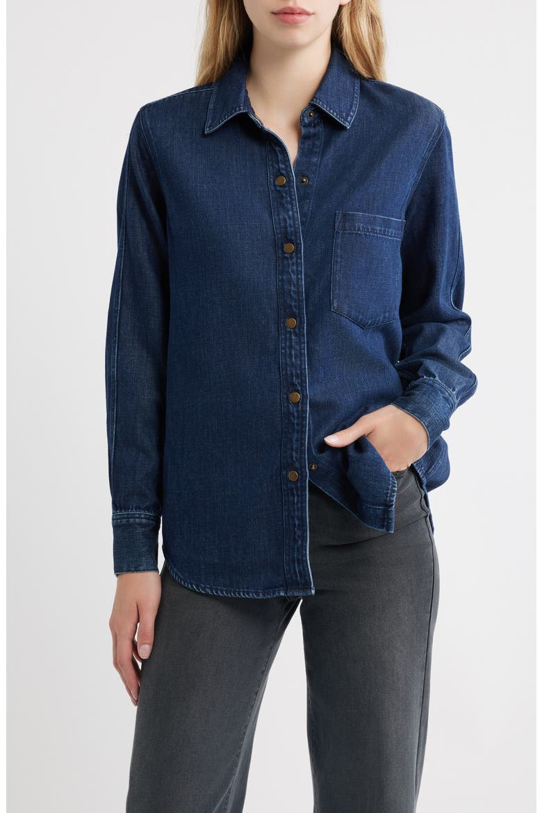 Atticus Cotton and Lyocell Shirt, Main, color, BLUE RIDGE