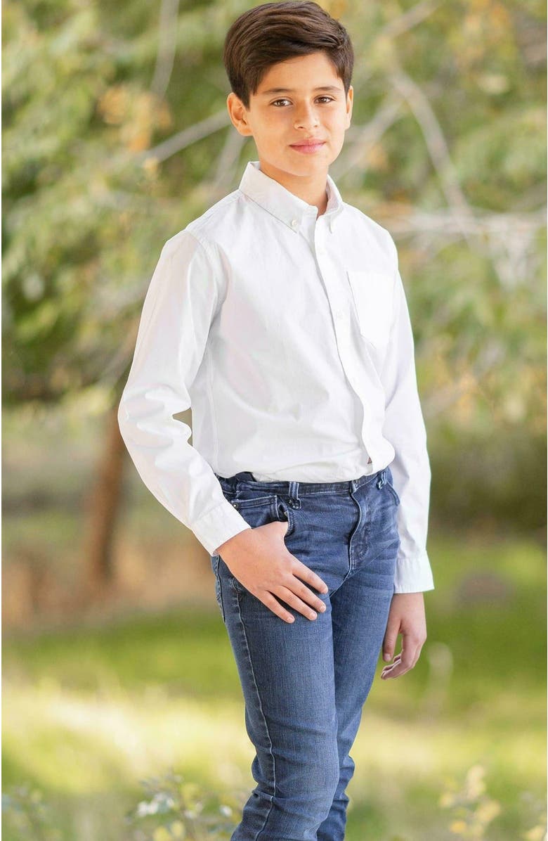 Hope & Henry Boys' Poplin Button Down Shirt, Kids, Alternate, color, Bright White