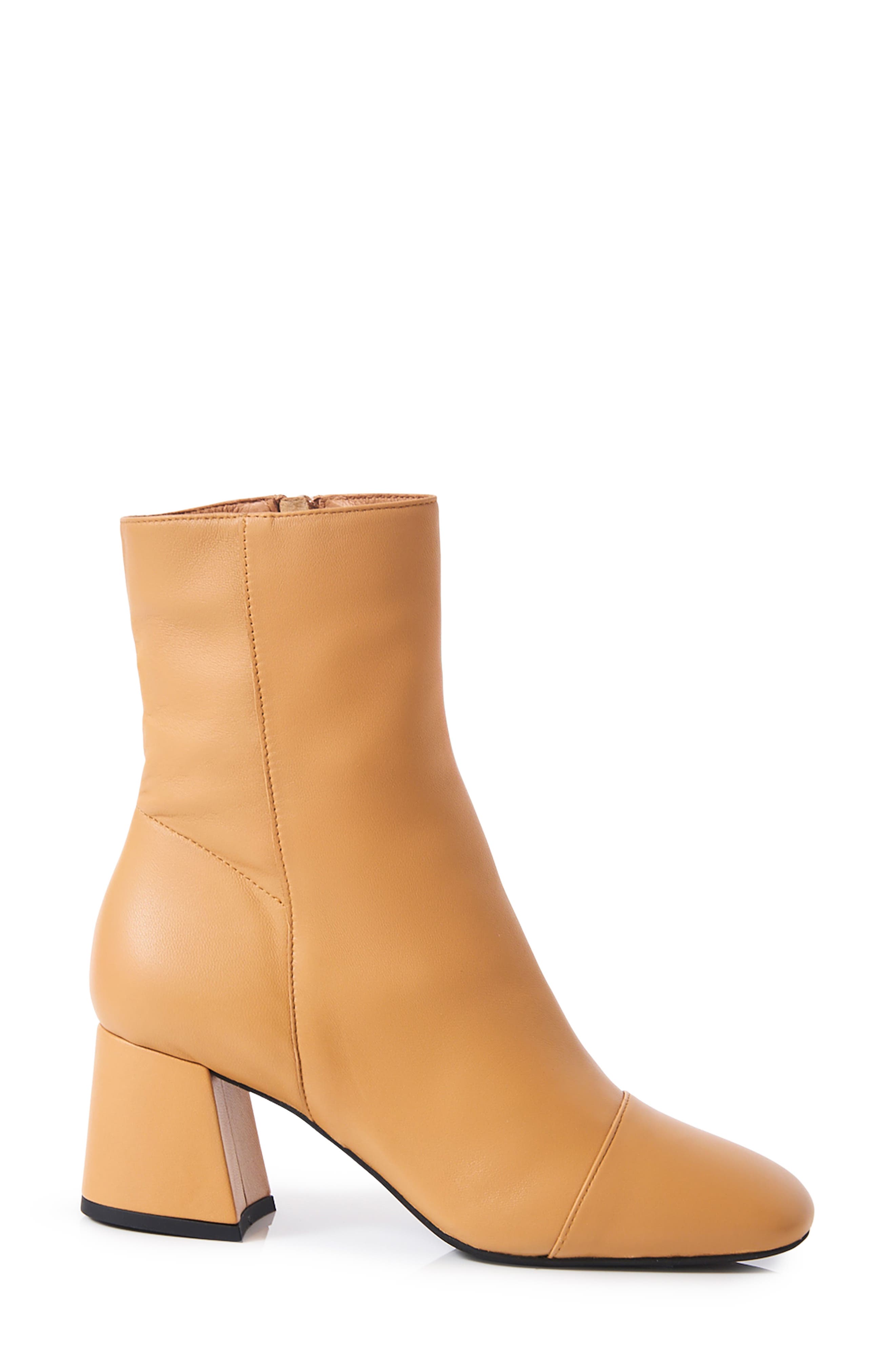 Wisteria Cap Toe Bootie, Alternate, color, CAMEL LEATHER