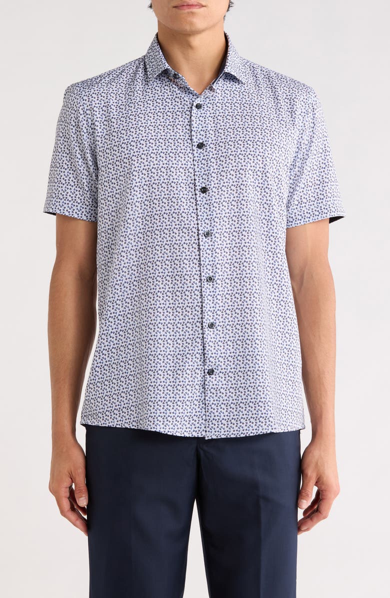 SOUL OF LONDON Microfiber Short Sleeve Sport Shirt, Alternate, color, White/ Blanc