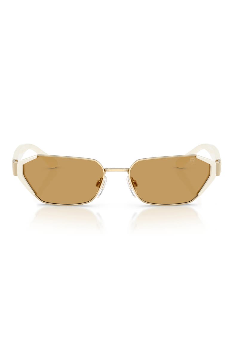 56mm Irregular Sunglasses, Main, color, SHINY PALEGOLD / OCHRE