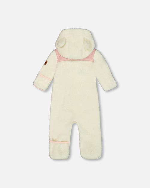 Deux Par Deux Baby Girl's Baby One-piece Mid-season Outerwear Off-white And Pale Pink In Off-white And Pale Pink