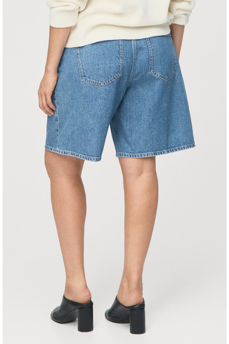 High Waist Long Denim Shorts, Alternate, color, MEDIUM BLUE