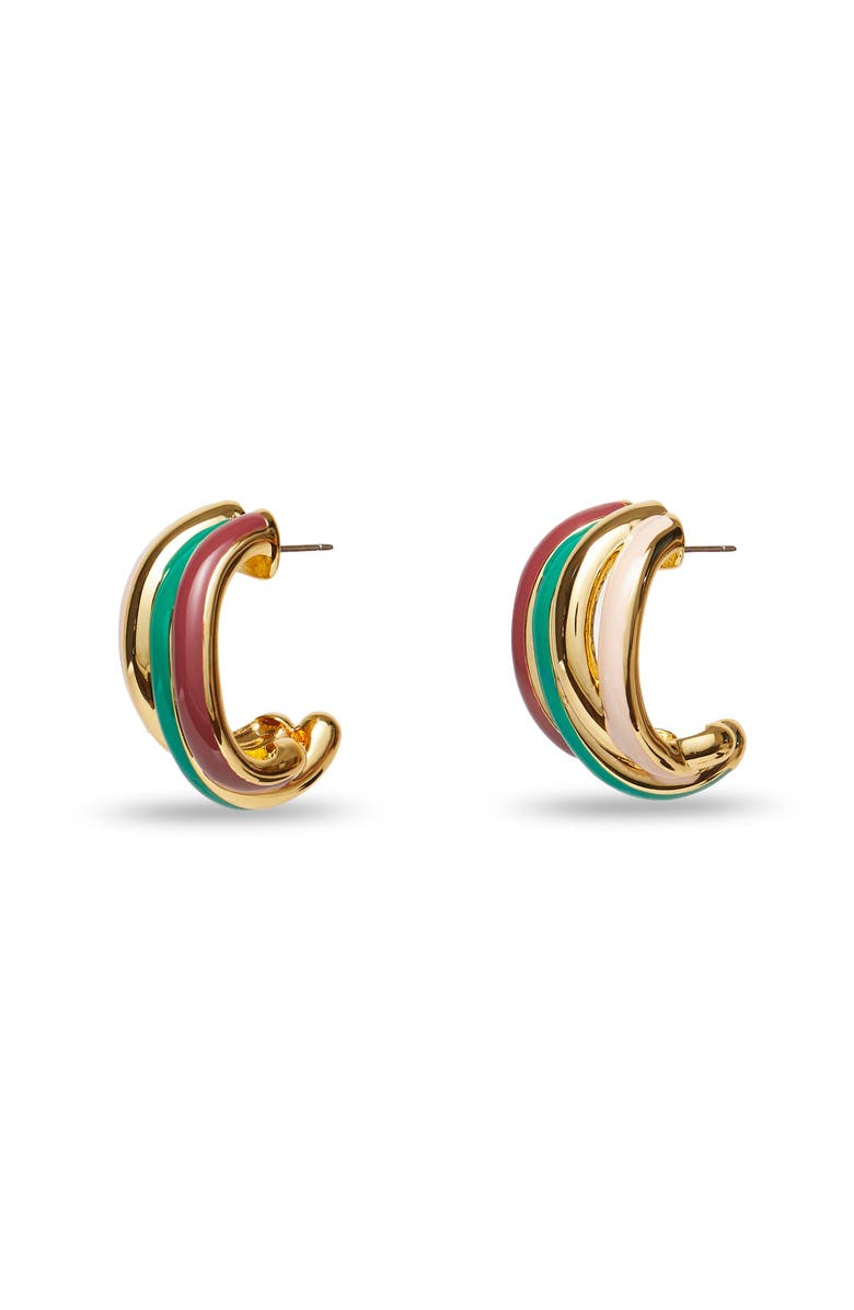 Lele Sadoughi Stacking Hoop Earrings, Alternate, color, Jade Multi 999