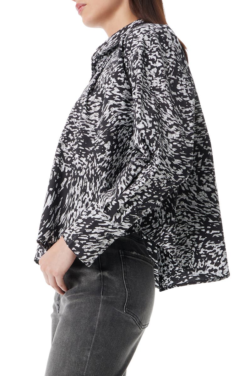 Robert Rodriguez Adara Long Sleeve Button-Up Shirt, Alternate, color, Black Abstract Swirl