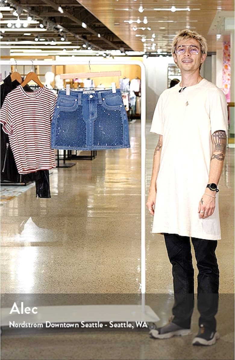 Rhinestone Denim Miniskirt, sales video thumbnail