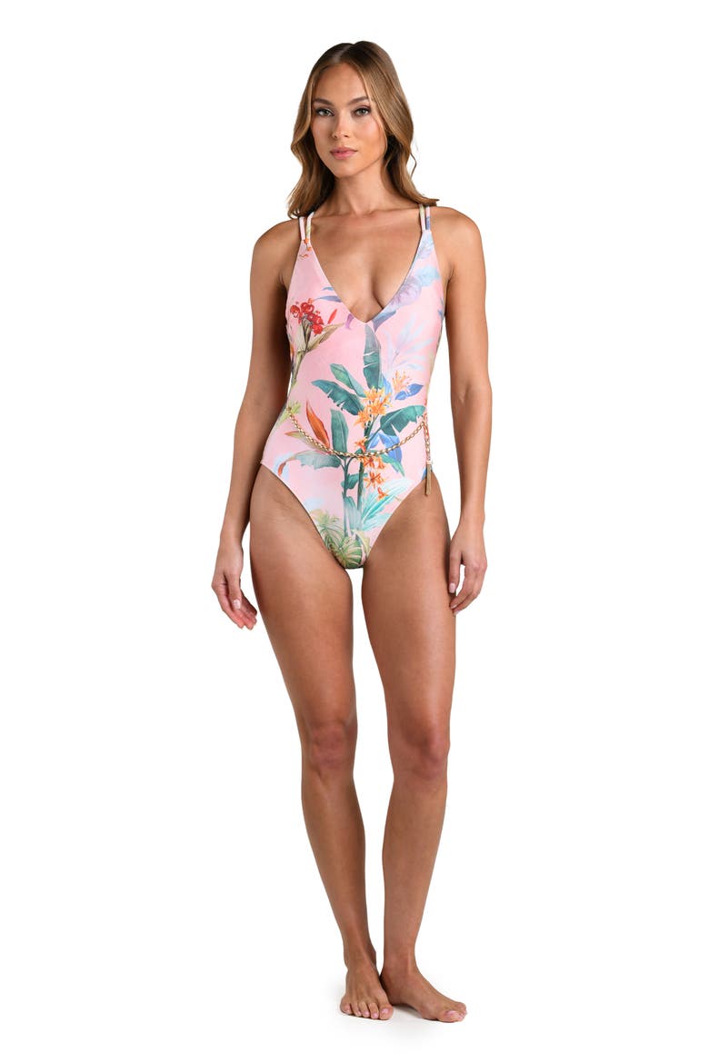 Colorful Palm Breana One-Piece Swimsuit, Alternate, color, PINK MULTI