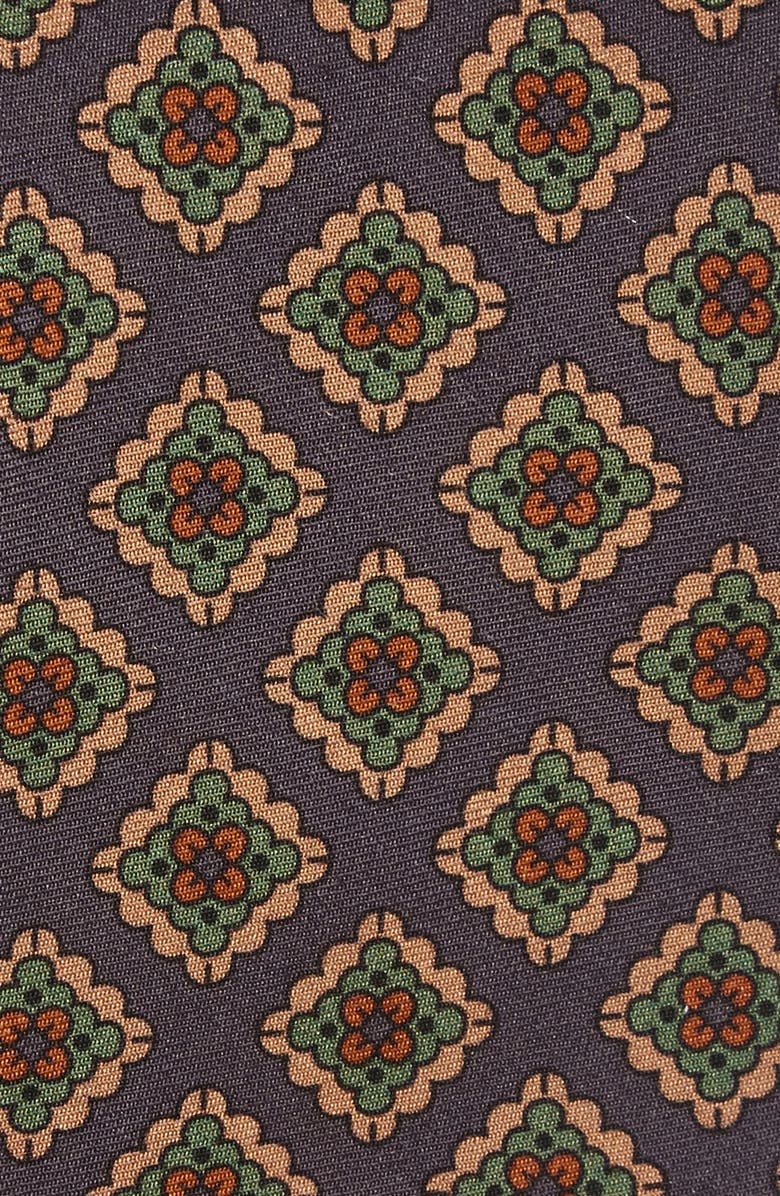 Drake's Flower Stamps Wool & Silk Tie, Alternate, color, Blue