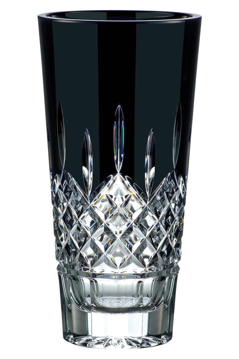 Lismore Black Crystal Vase, Main, color, BLACK