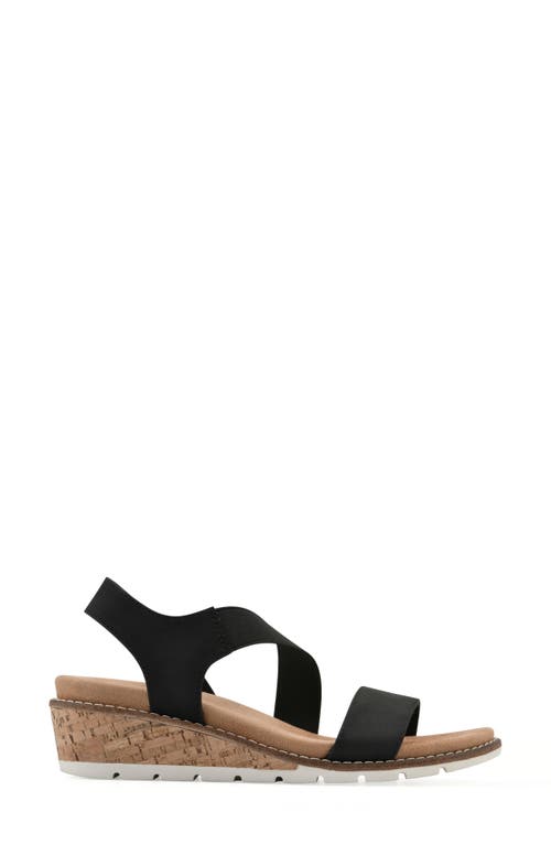 Cliffs By White Mountain Tinnley Wedge Sandal In Black Nubuck