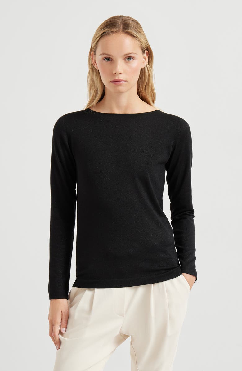 Brunello Cucinelli Sparkling sweater, Alternate, color, Black