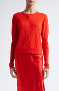 Jason Wu Collection Puff Sleeve Merino Wool Cardigan