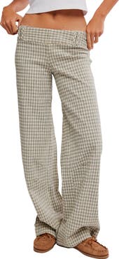 Free People Time Flies Windowpane Plaid Pants