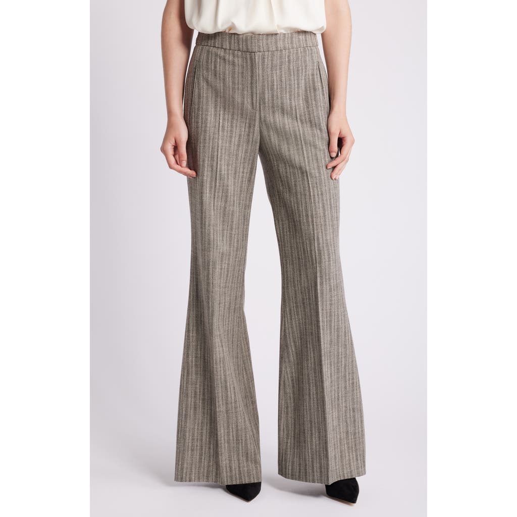 Hugo Boss Regular-fit Trousers In Striped Stretch Cloth In Melange Shadow Stripe
