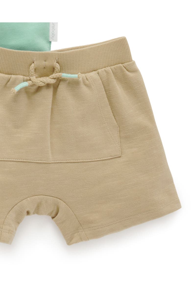 Purebaby Catching a Shark Tee & Short Set, Alternate, color, Mint