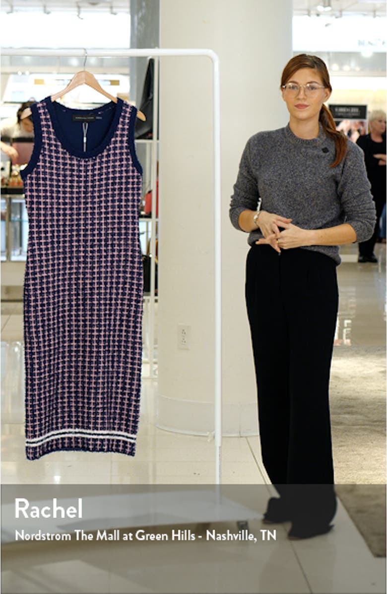 Check Sleeveless Bouclé Sweater Dress, sales video thumbnail