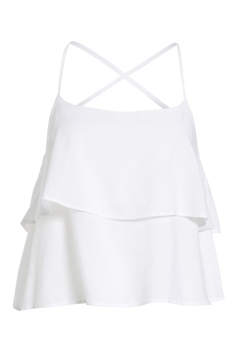 Downing Street Flutter Tank, Alternate, color, WHITE
