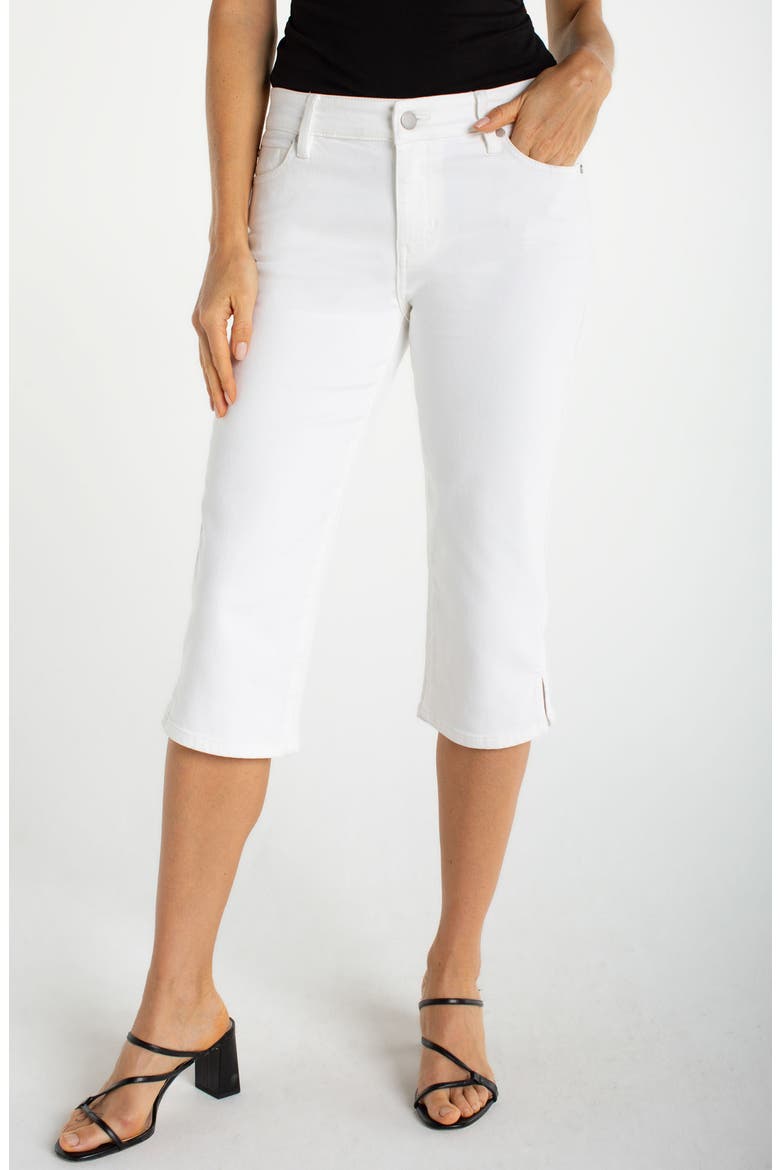 Side Slit Capri Jeans, Main, color, BRIGHT WHITE