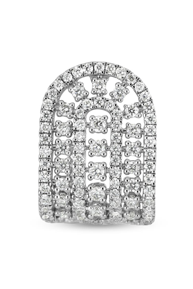 18K Gold Diamond Stud Earrings, Alternate, color, 18KW