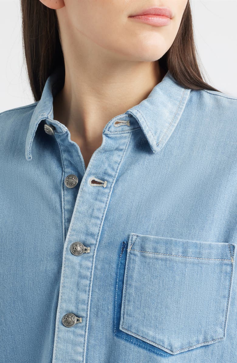 KOBI HALPERIN Olive Denim Shirt, Alternate, color, Light Indigo