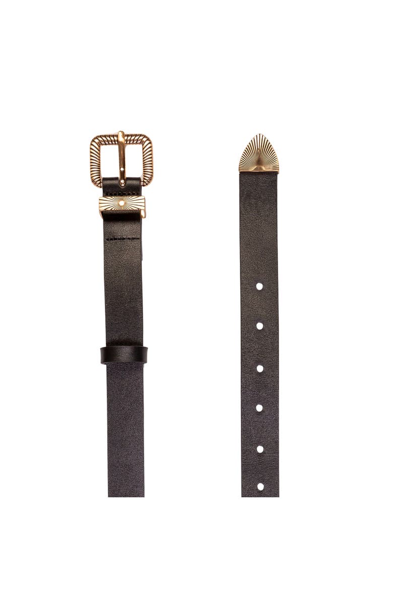 BLACK SUEDE STUDIO Una Belt, Alternate, color, Black Leather / Rose Gold