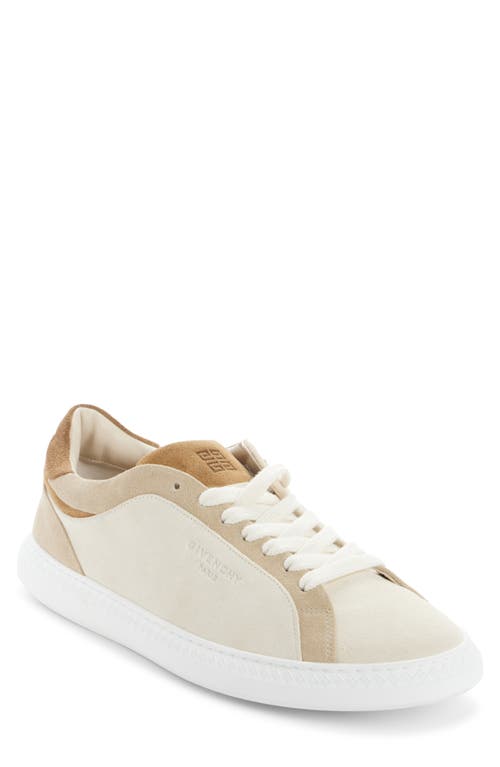 Givenchy Logo-debossed Suede Sneakers In Beige/brown
