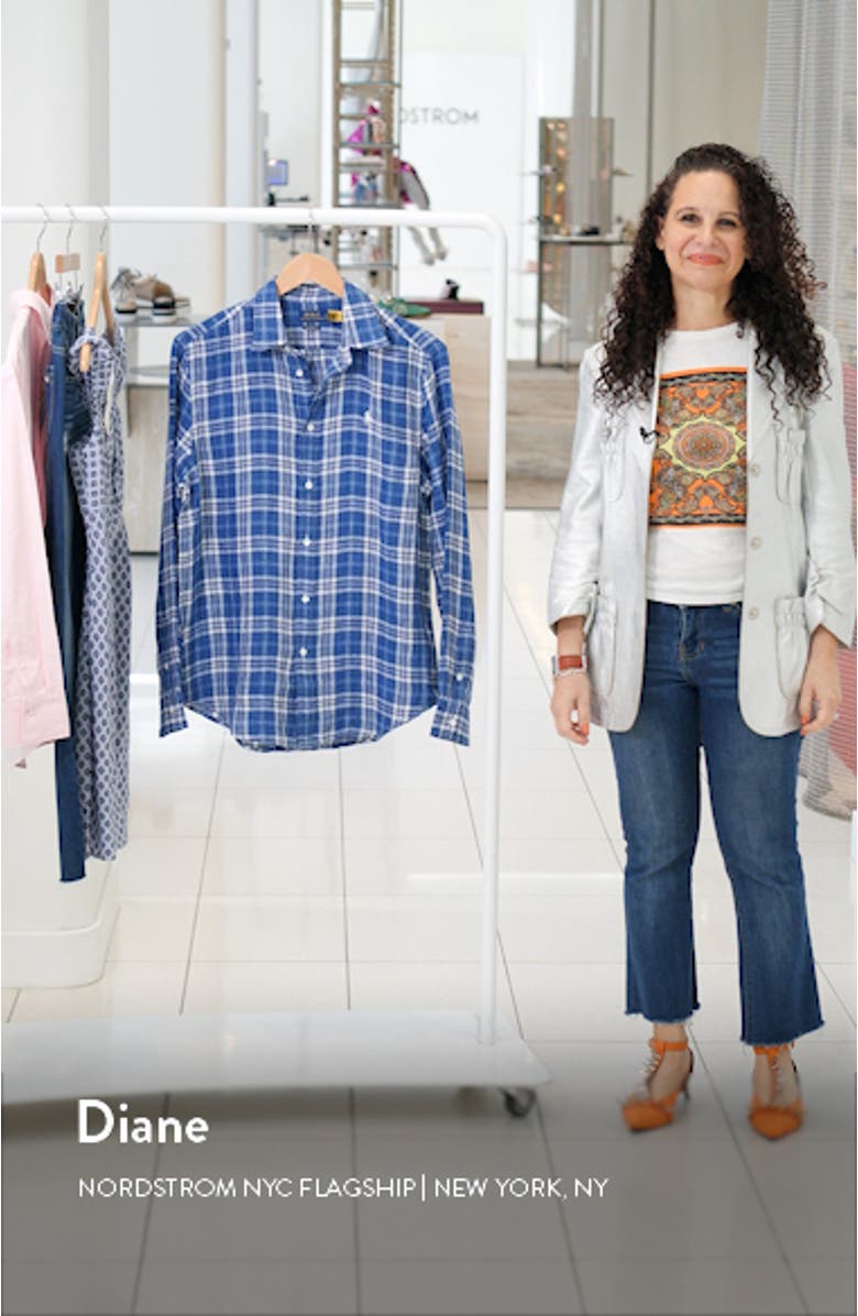 Plaid Linen Button-Up Shirt, sales video thumbnail