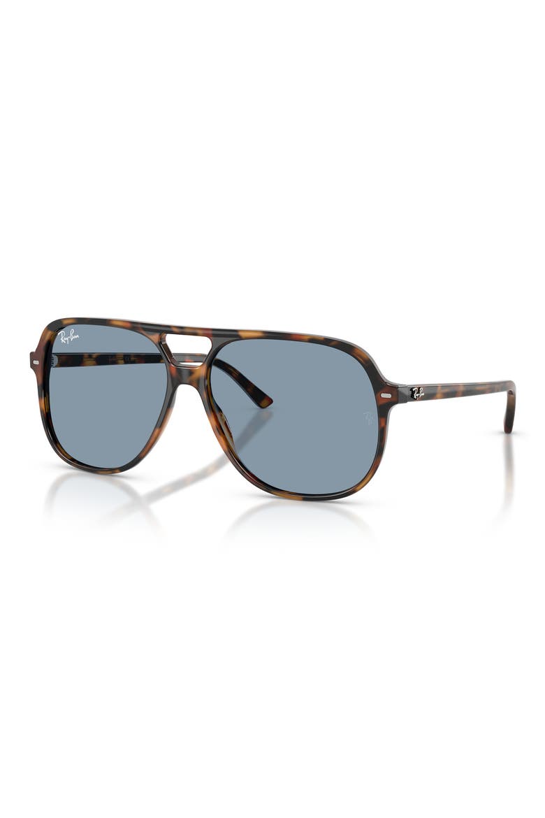 Bill 56mm Aviator Sunglasses, Alternate, color, LIGHT HAVANA / BLUE