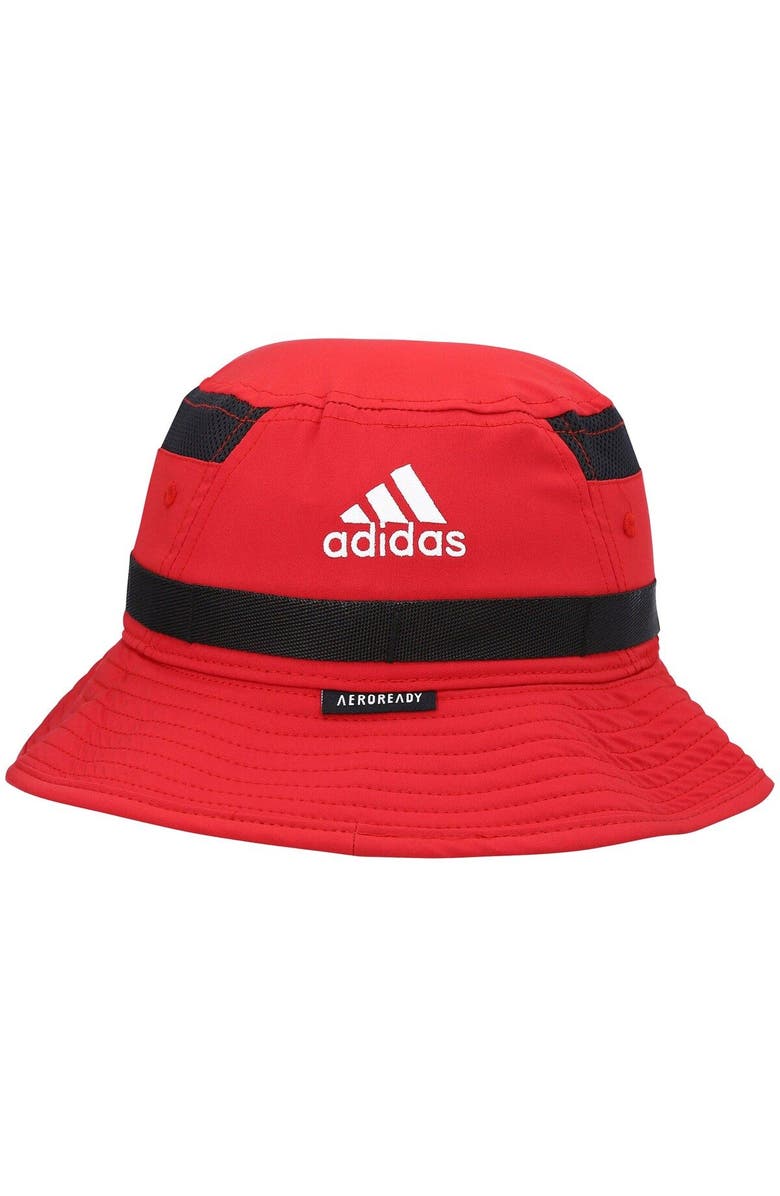 adidas Men's adidas Red Louisville Cardinals 2021 Sideline AEROREADY Bucket Hat, Alternate, color, 