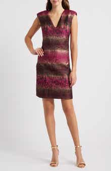 Embossed Jacquard Shift Dress