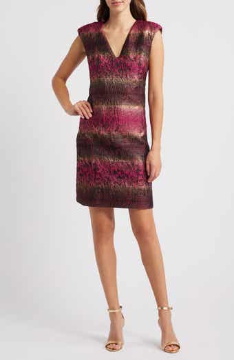 Embossed Jacquard Shift Dress