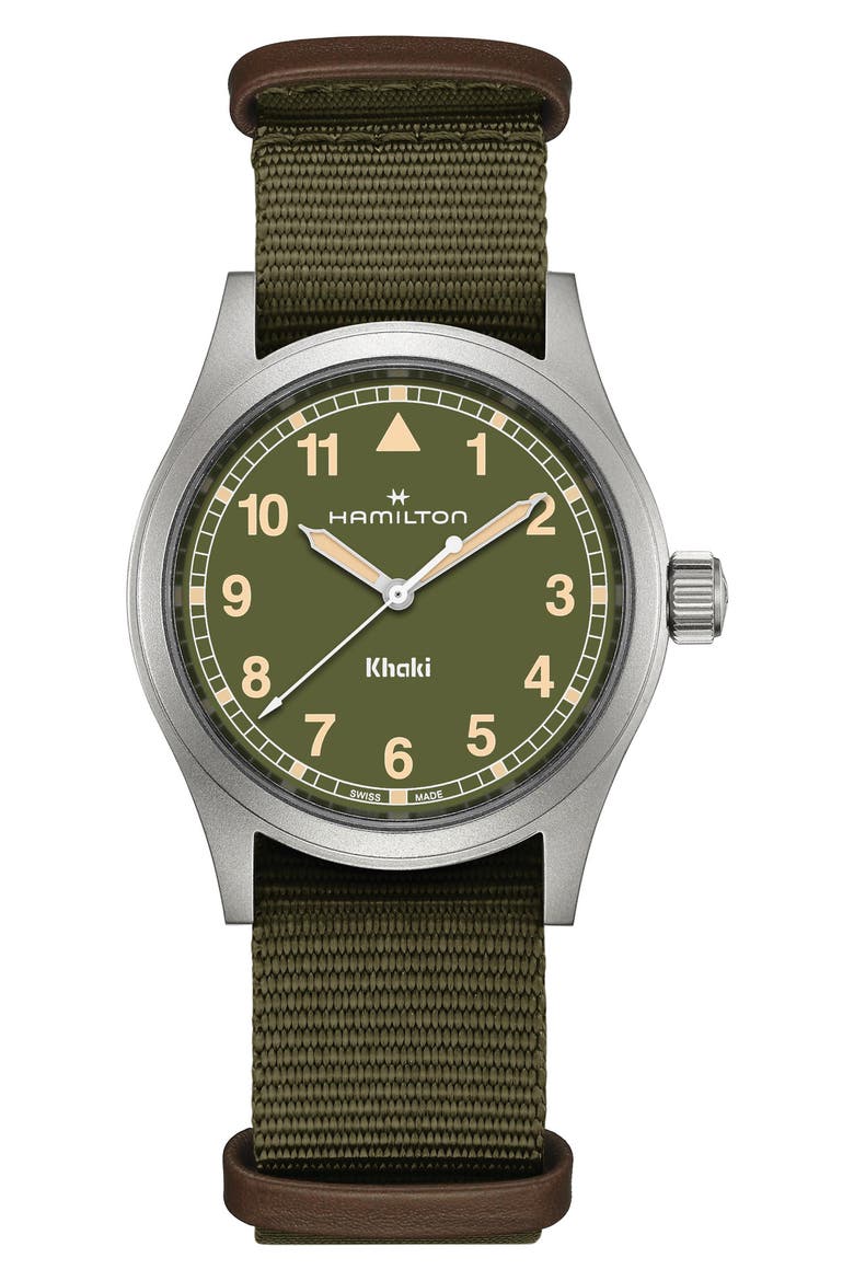 Khaki Field NATO Strap Watch, 38mm, Main, color, GREEN