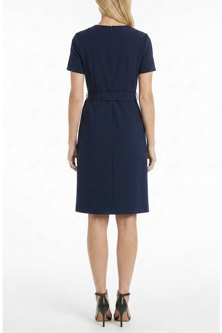Colorblock Short Sleeve A-Line Dress, Alternate, color, NAVY/ BLAZER